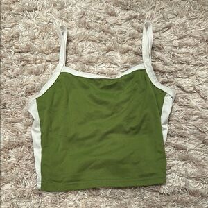 Green and White Women's Top